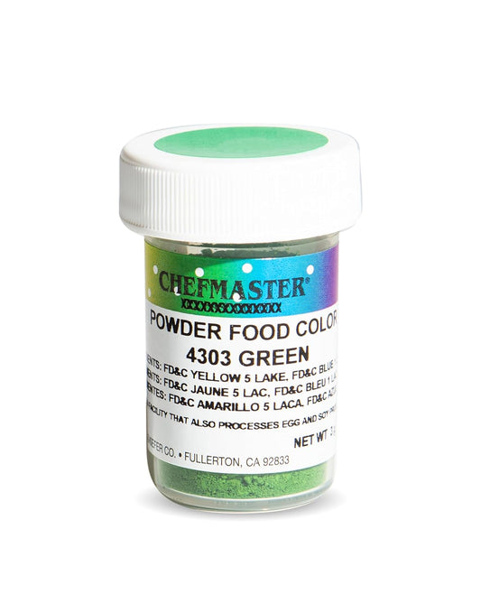 Chefmaster Green Dry Powder Candy Color | Vibrant Shades | Chocolate, Macarons, Fondant | Decorating | Professional-Grade