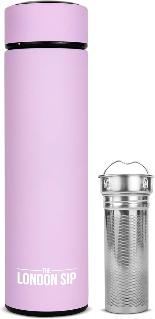 London Sip Multi-Purpose Tea Infuser Travel Mug and Tumbler Fruit Infuser Flask Hot and Cold Double Wall Stainless Steel