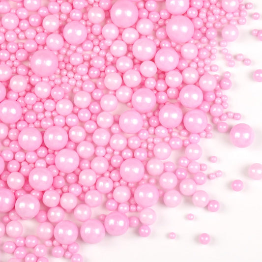 Pink Pearl Sugar Sprinkles, Desserts Decoration, Edible Pearl Candy, 150g/5.29oz Mix Size, Cake, Donut, Cupcake, Gender-