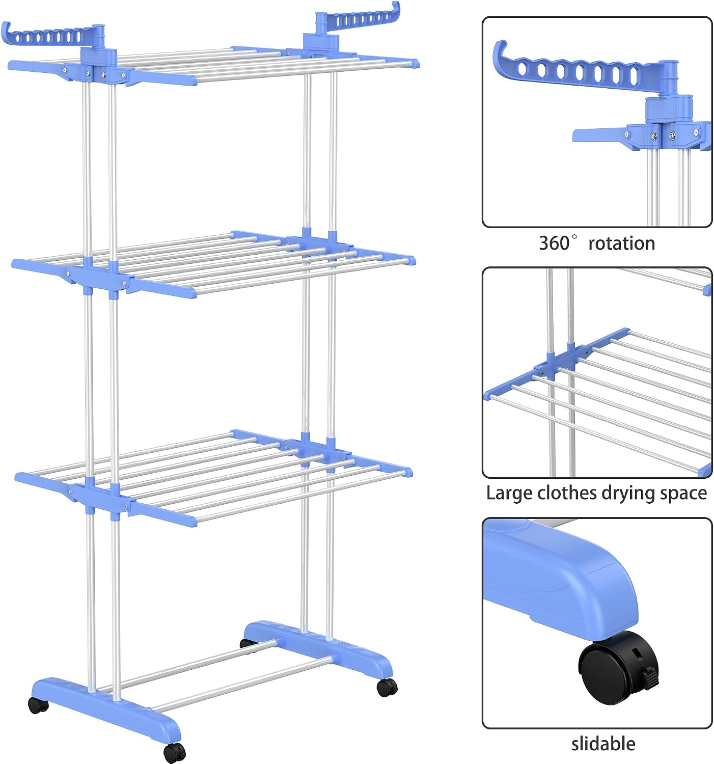 HOMIDEC Clothes Drying Rack, 4-Tier(67.7" H) Foldable Drying Rack Clothing