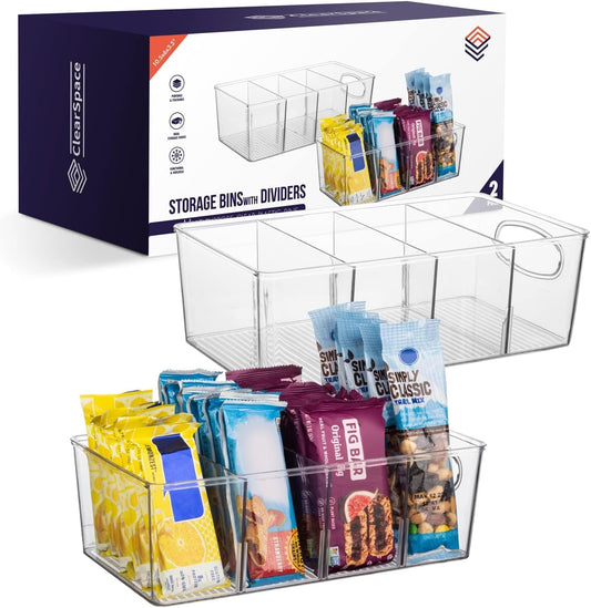 Pantry Organizers and Storage and Cabinet Organizer, 2 Pack - Kitchen Organizers and Storage, Great Fridge or Snack Organizer - Perfect in Refrigerator or Cupboard Shelf