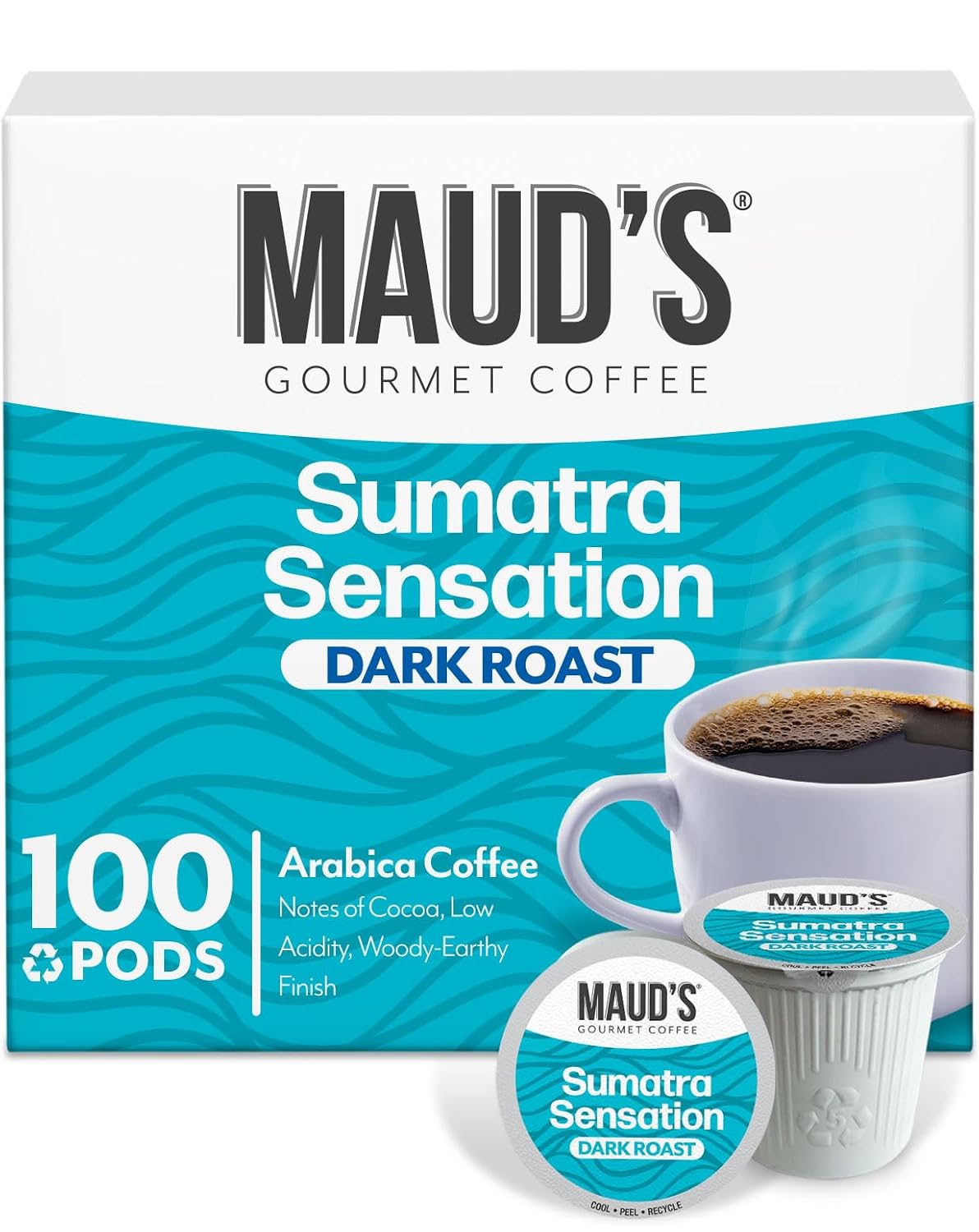 Maud's Sumatra Medium Roast Coffee Pods, 100ct