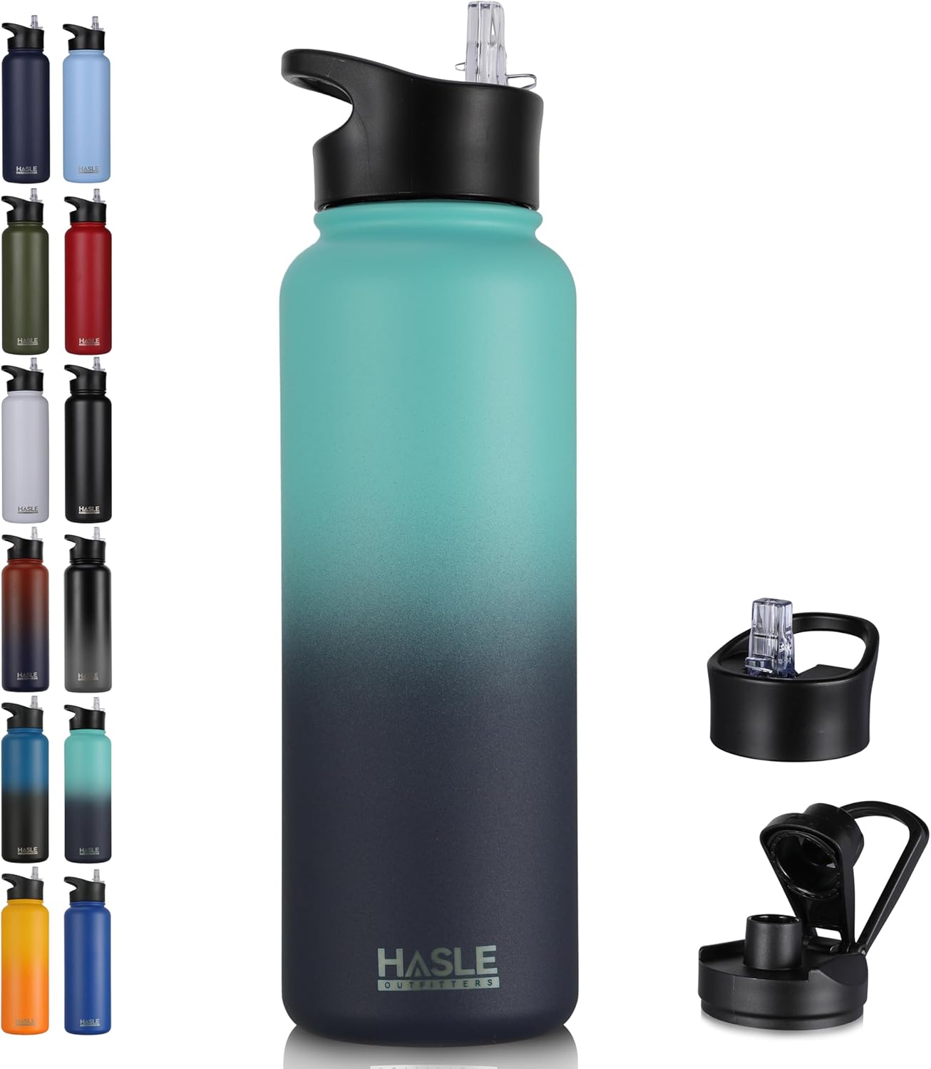 HASLE OUTFITTERS 40oz Stainless Steel Water Bottle, Vacuum Insulated Double Walled Leak Proof Sports