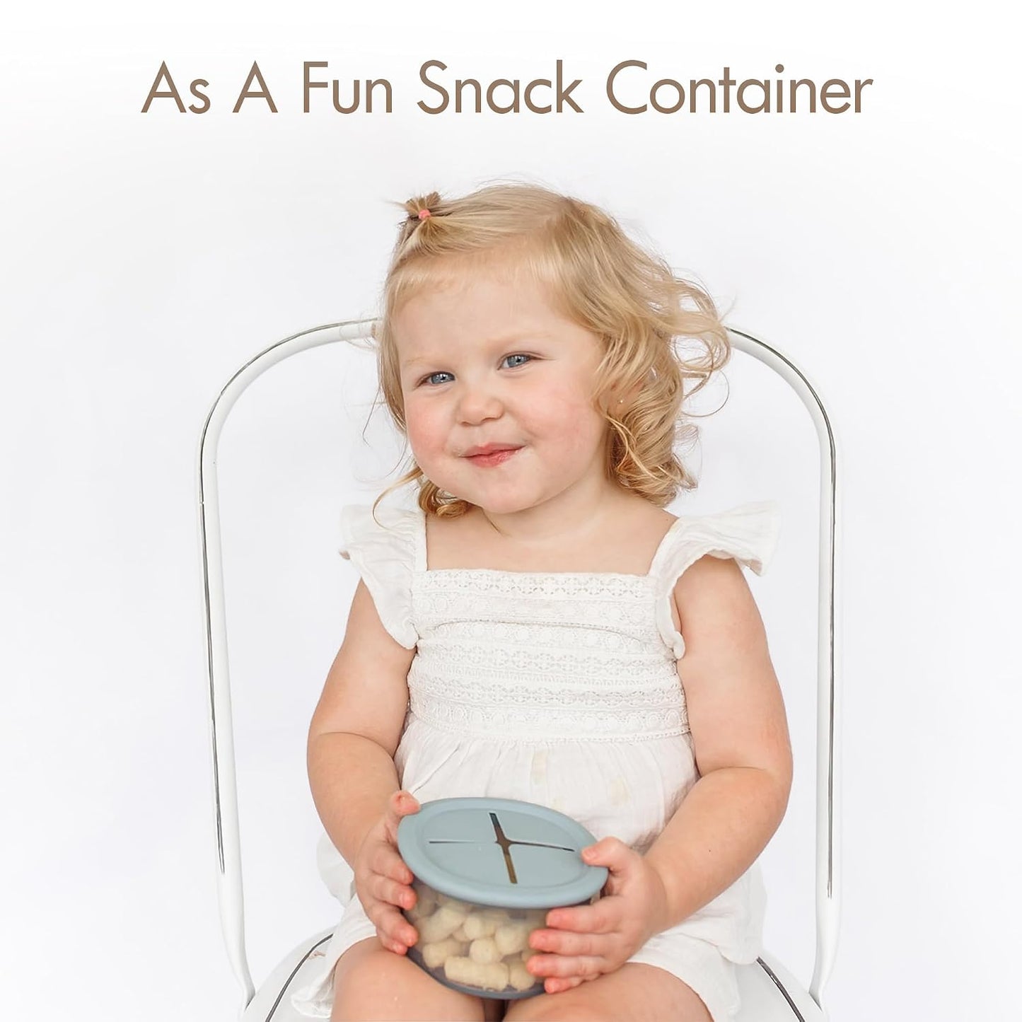 Moonkie Silicone Snack Containers for Kids | 8 oz Baby Food Storage Containers with Airtight Lids and A Snack Lid | Baby Food Jars | BPA Free | Freezer &amp; Dishwasher Safe | 3 Pack