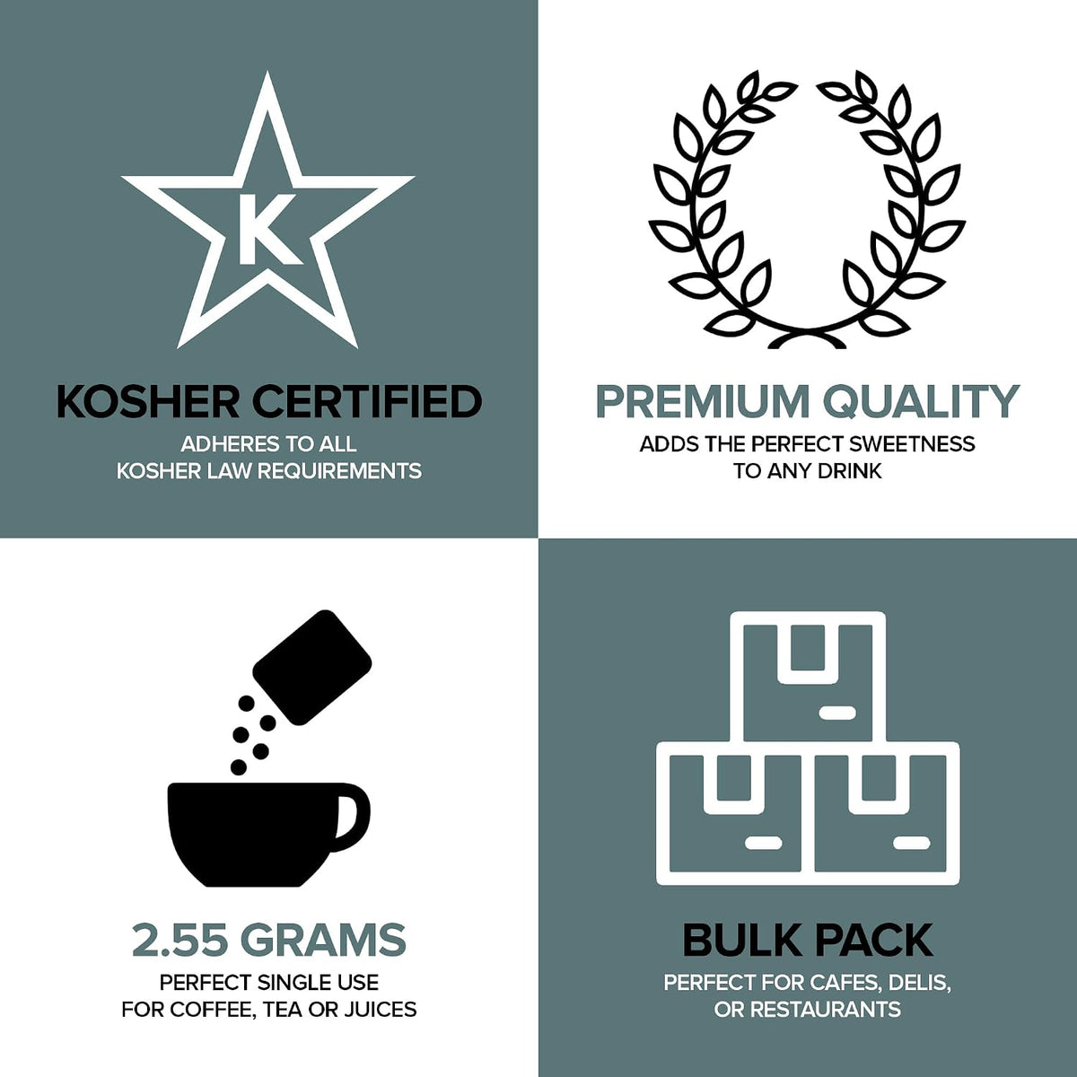 Bulk White Sugar Packets 2000 Count Individual Portion Packs for Hot Drinks Great for Restaurants Offices Schools and Home Use
