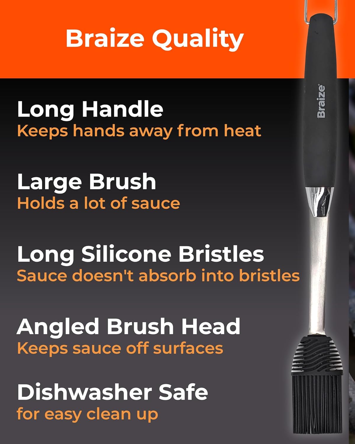 Grill Basting Mop – Silicone BBQ Basting Brush for Cooking, Oil & Sauce Brush for Grilling, Heat-Resistant Baster Brush