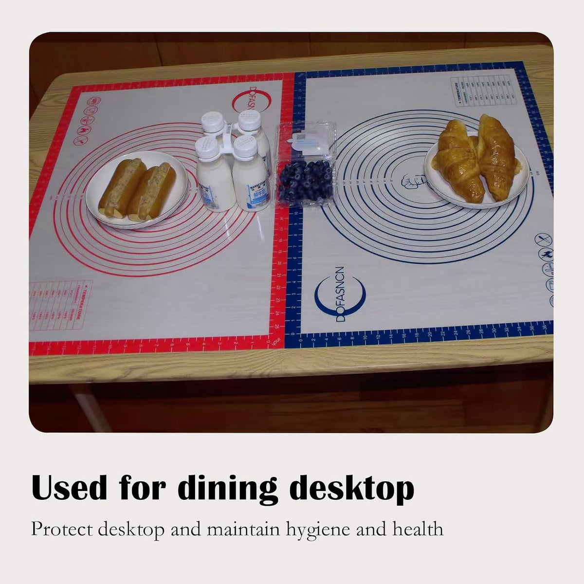Silicone Pastry Mat for Rolling Dough Non Slip Non Stick Dough Mat for Restaurants &amp; Home Baking (blue, 19.7"x27.6")