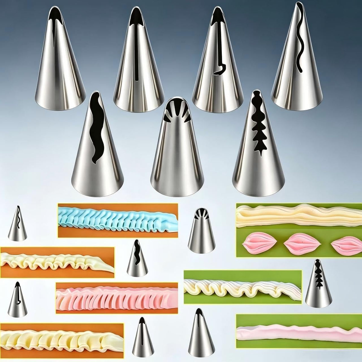 10Pcs Pleated Skirt Ruffle Piping Tips