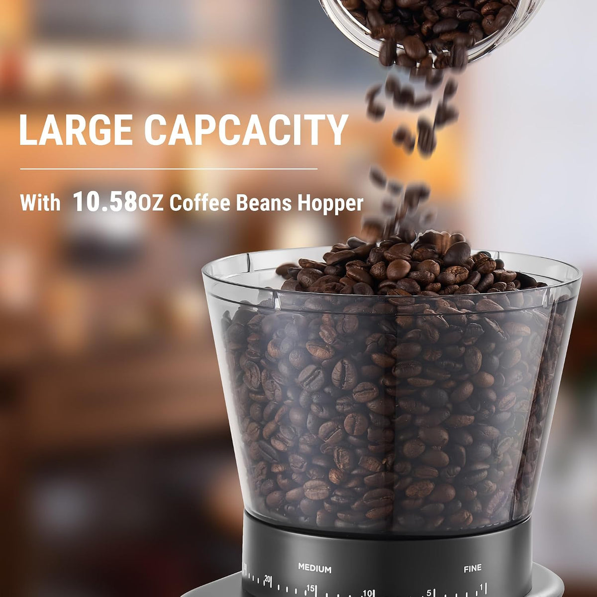 AYCHIRO Conical Burr Coffee Grinder Electric, Coffee Grinder with 30 Grind Settings, Adjustable Burr Mill Grinder for Home Use, 2-12 Cups for Espresso, Pour Over &amp; French Press