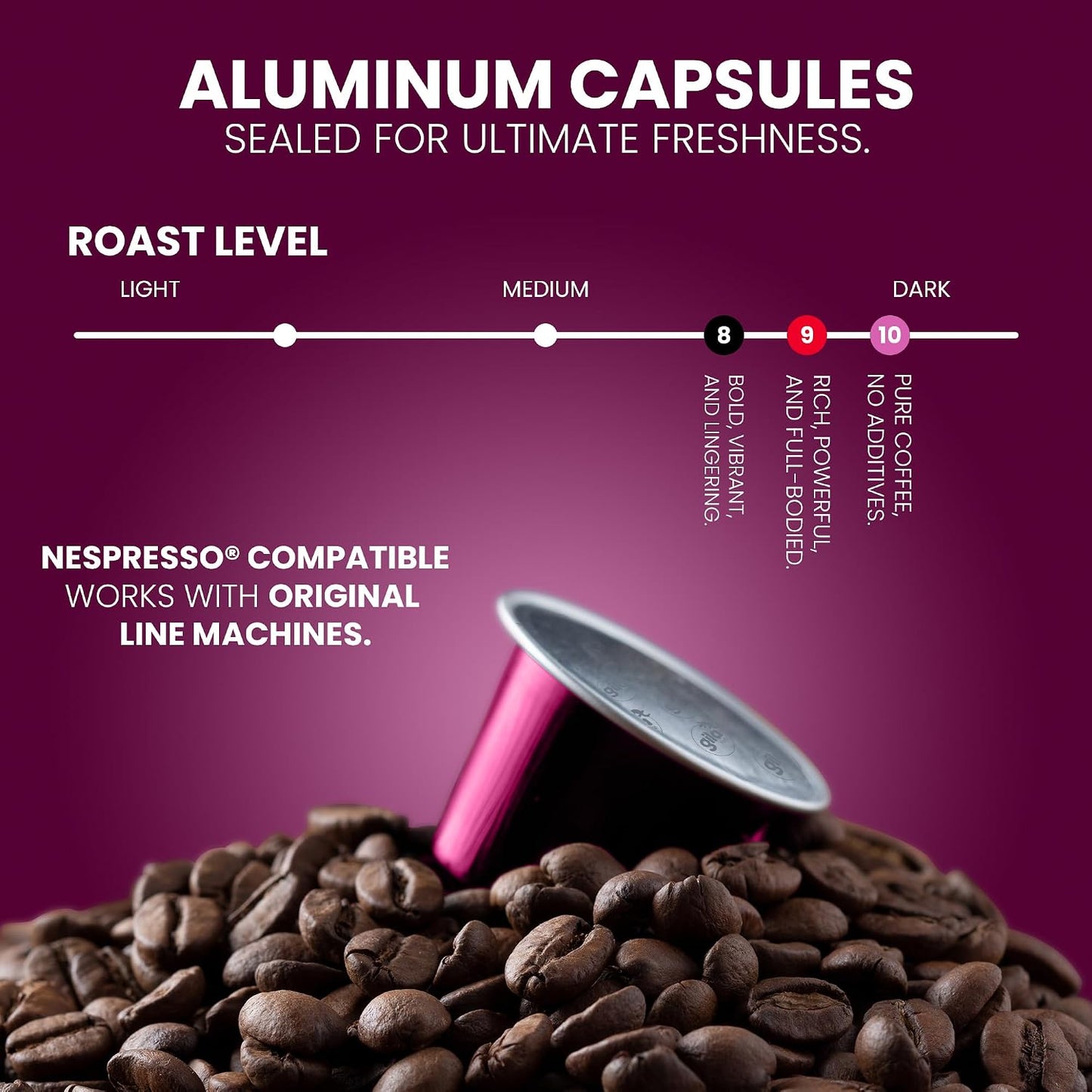 gila cafe Espresso Coffee Capsules, Nespresso Original, Dark Roast, 60ct