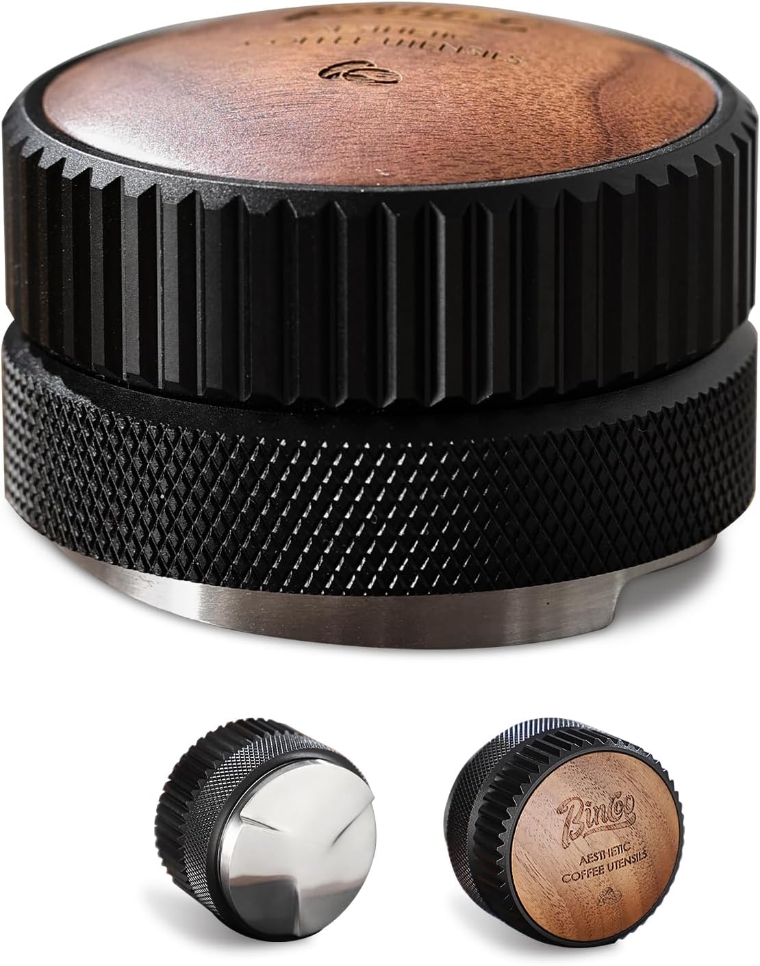 Bincoo 58mm Espresso Distributor Hand Tamper - Adjustable Coffee Leveler Tool for 58mm Portafilter, 