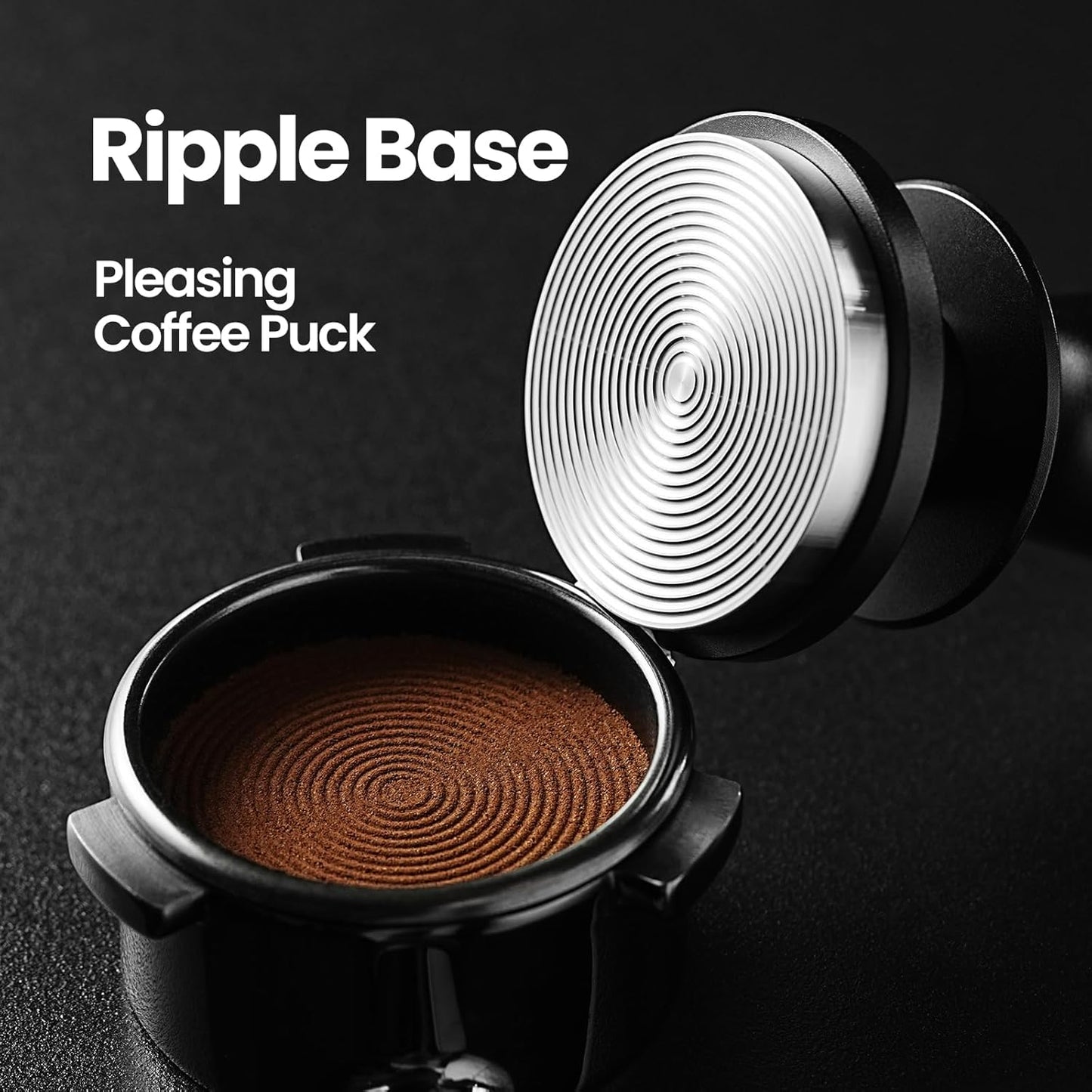 MHW-3BOMBER 58mm Coffee Tamper, Wooden Espresso Tamper Tool with 2 Spring Loaded, Auto-rebound, Auto-Leveling Tamper without Tilting, 58.35mm Stainless Steel Base, T7124