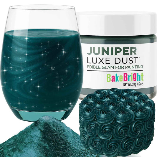 Bulk (20g) Green Luster Dust Edible Glitter for Cocktails, Premium Edible Metallic Dark Green Luster Dust for Drinks Cake