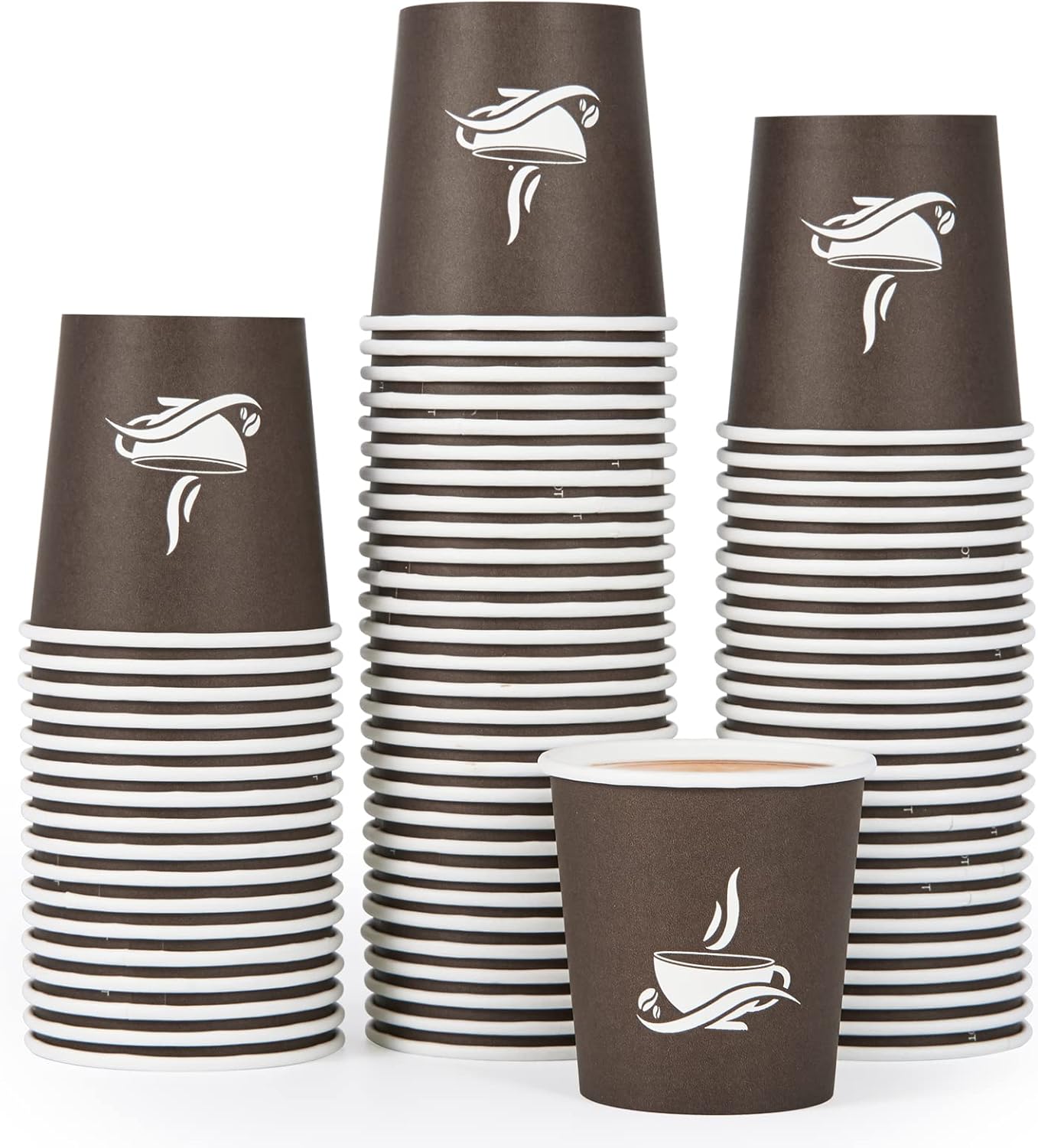 LITOPAK 500 Pack 4 oz Paper Cups, Brown Disposable Hot Coffee Cups for Party, Picnic, Travel, and Ev