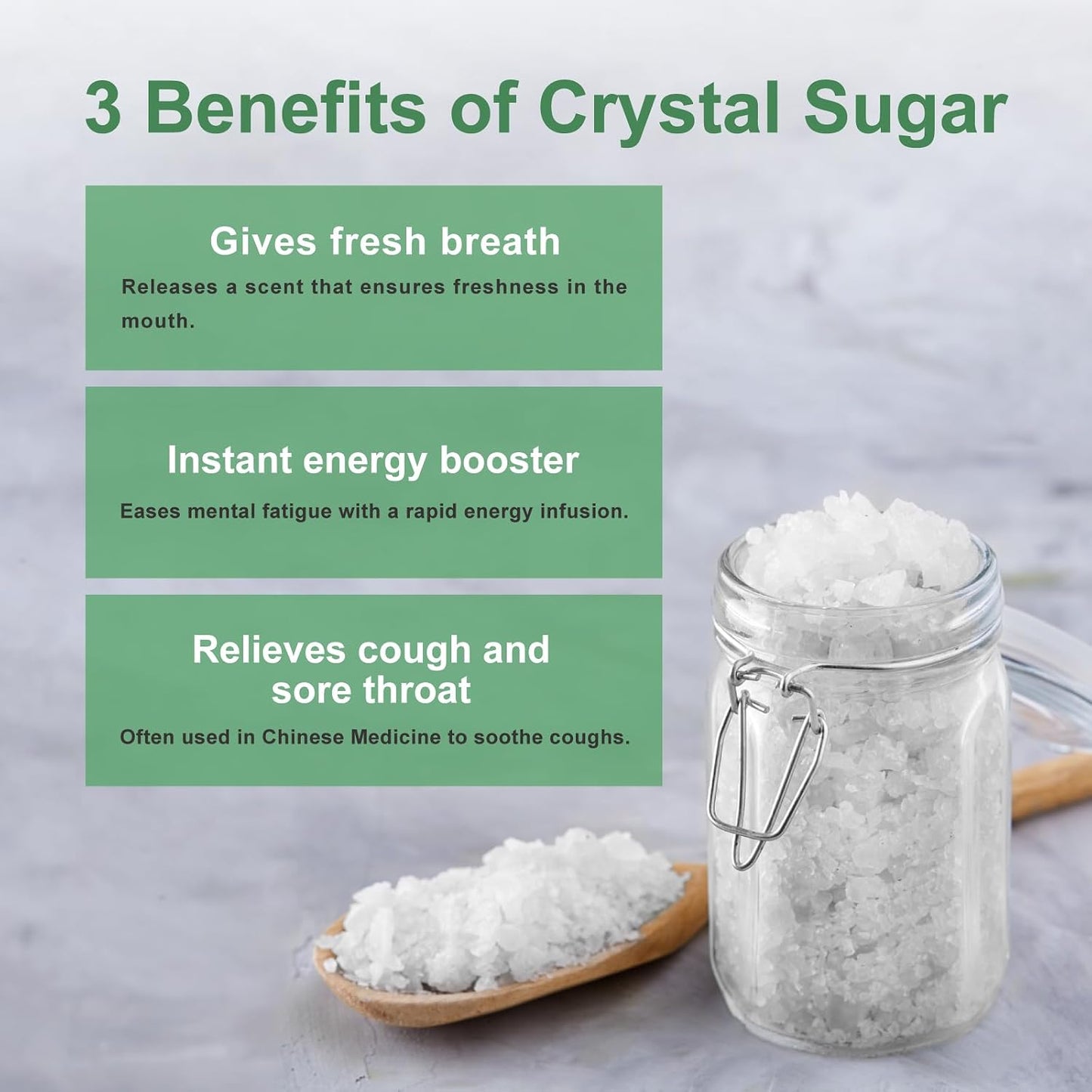 SUN RIGHT Natural Crystal Rock Sugar – Pure Cane Sweetener for Baking, Desserts, Tea, Coffee, Beverages, Herbal Soup &amp; Cooking – Unrefined, Non-GMO, Vegan | 2.2lb | Pack of 1