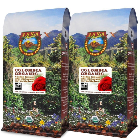 Low Acid Organic Coffee – Whole Bean, Mold-Free & Stomach Friendly by Java Planet, Colombian Single Origin, Medium Dark