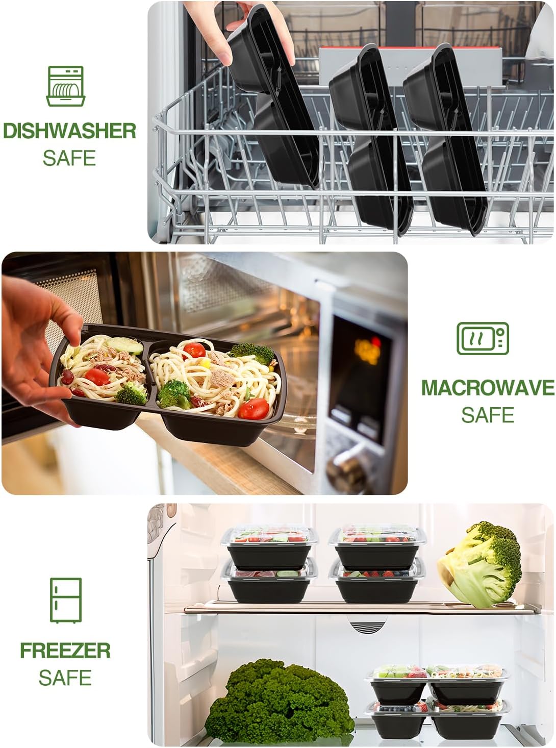 NEEBAKE 60 Set 32 oz Meal Prep Containers with Lids, Food Storage Container