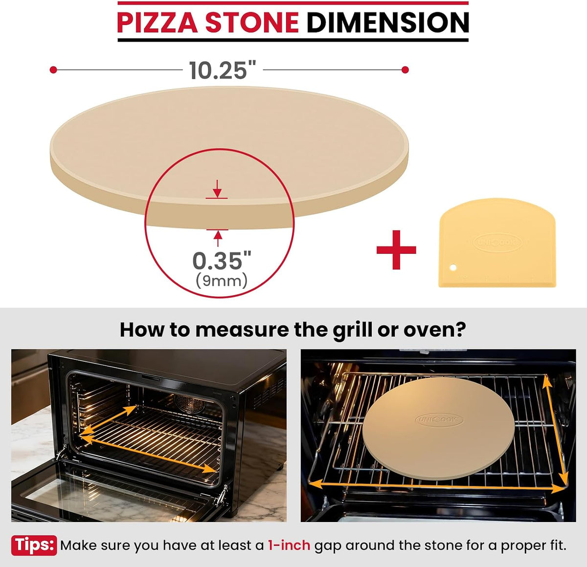 Unicook Pizza Stone for Oven & Grill