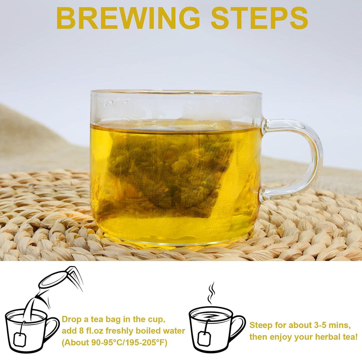 TEARELAE Chrysanthemum Cassia Seed Tea, 4g x 40 Tea Bags, Gentle Daily Brew | Herbal Blend With Burdock Root, Goji Berry, Honeysuckle &amp; Osmanthus, Refreshing Herbal Mix, Non-GMO, Caffeine-Free