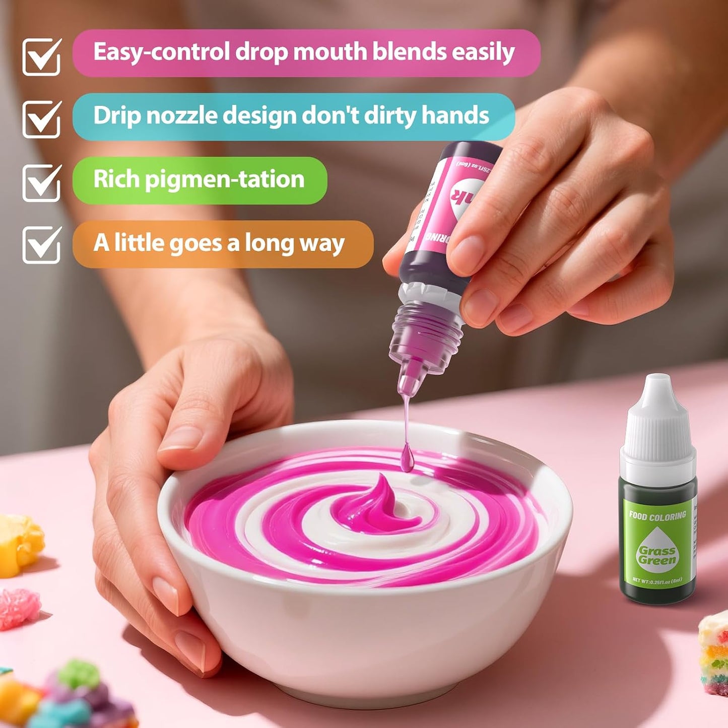12 Color Gel Food Coloring Liquid Set, KATSPRO Food Grade Tasteless Vibrant Food Coloring Dye for Baking Icing Cake Decorating Cookie Fondant, Frosting, Cookies, Christmas Baking, Easter Egg and DIY Supplies Kit - 0.25 Fl.oz(6ml)/Bottles