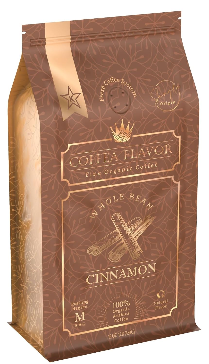 Organic Whole Bean Coffee Medium Roast (16oz) - Cinnamon Flavored