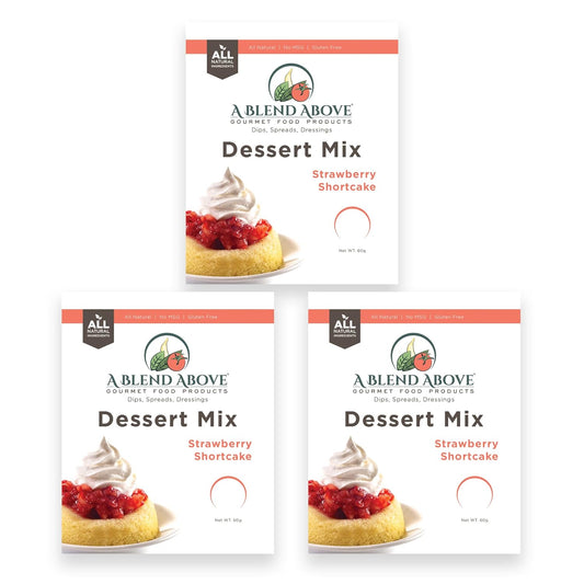 A Blend Above Strawberry Shortcake No-Bake Dessert Mix, 3 Pack, No-Bake Cheesecake, Fruit Dip, Dessert Mix, Bagel Topping,
