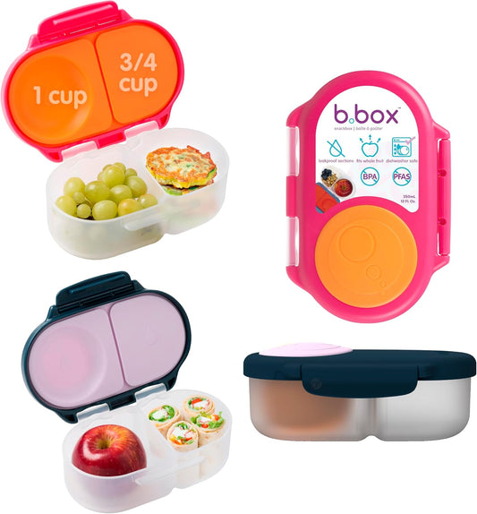 b.box Snack Box 2-Pack, Snack Containers for Kids, 1.75 Cup Kids Lunch Box