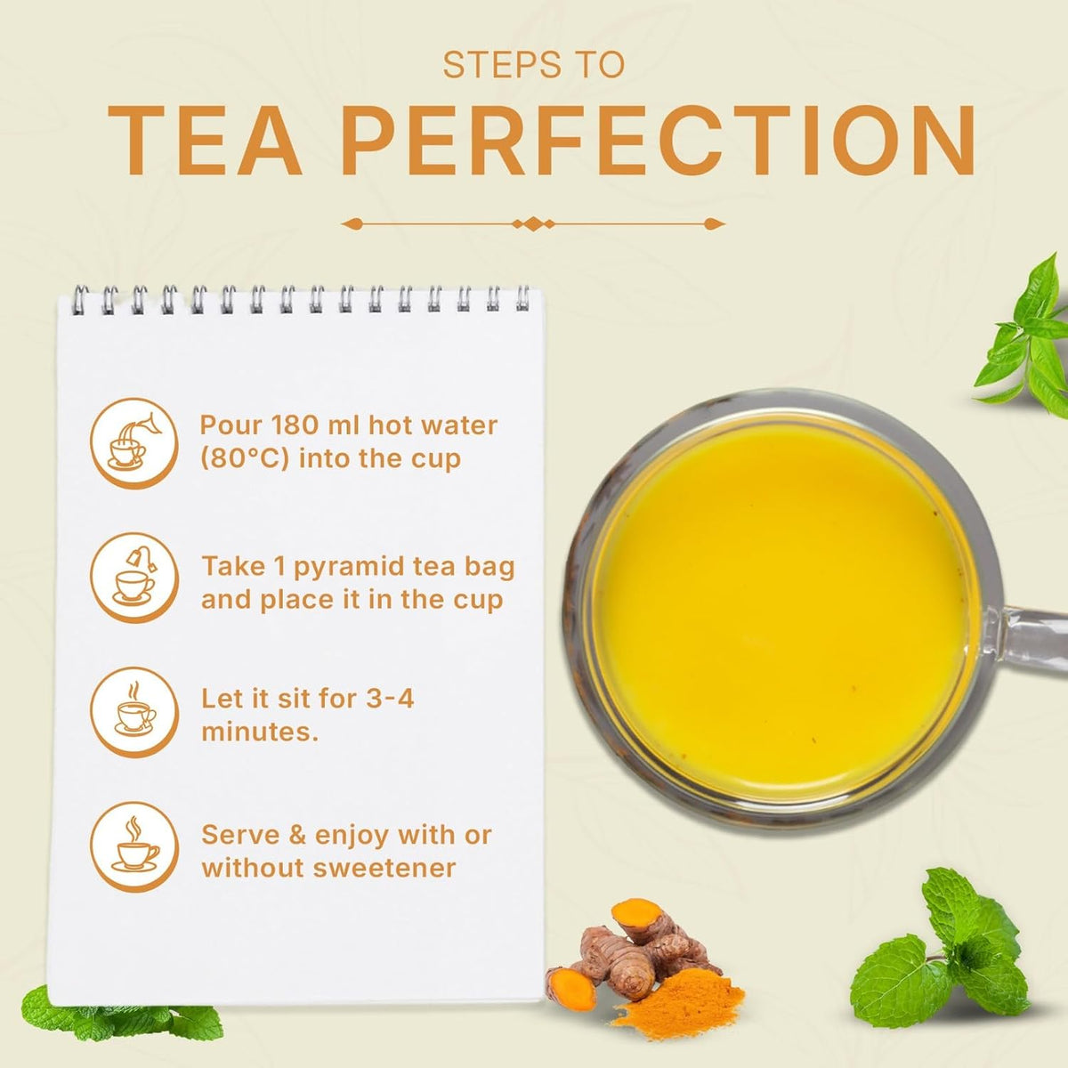 Turmeric Tulsi Green Tea 200gm/7oz, Natural Herbal Infusion, 100 Tea Bags