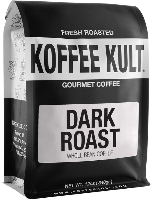 Koffee Kult Dark Roast Coffee Beans - Rich & Bold with Chocolate & Cinnamon Notes, Smooth Finish 100% Arabica, Ethically