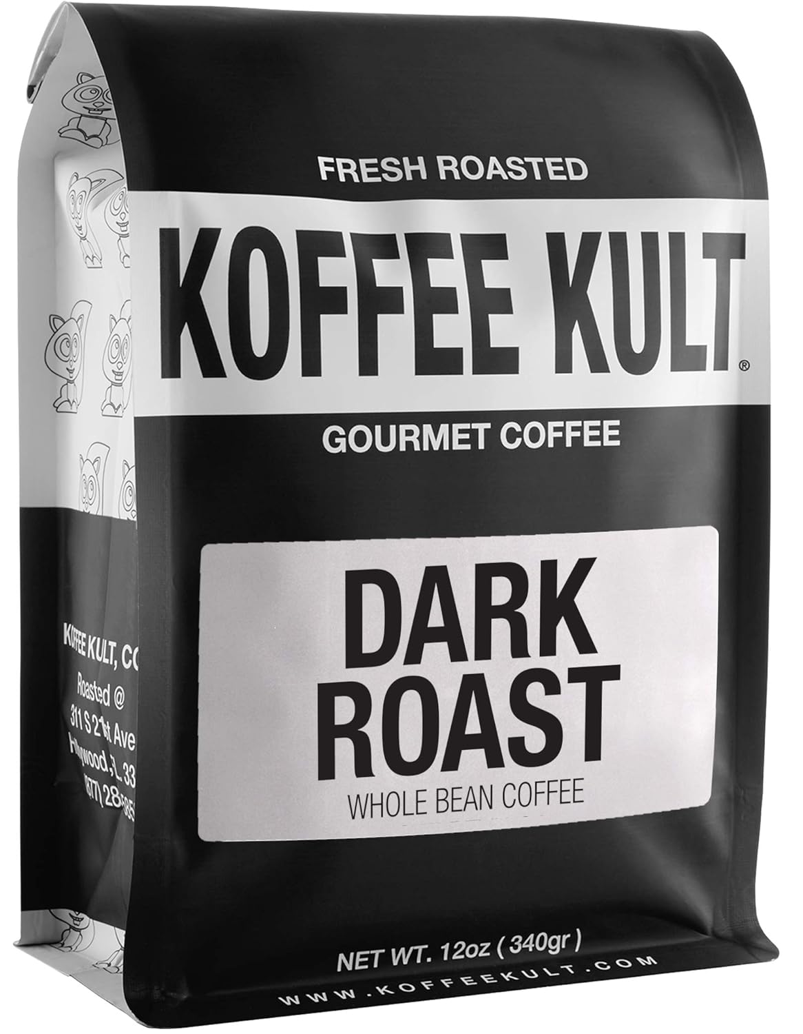Koffee Kult Dark Roast Coffee Beans - Rich &amp; Bold with Chocolate &amp; Cinnamon Notes, Smooth Finish 100% Arabica, Ethically Sourced Resealable 12oz package