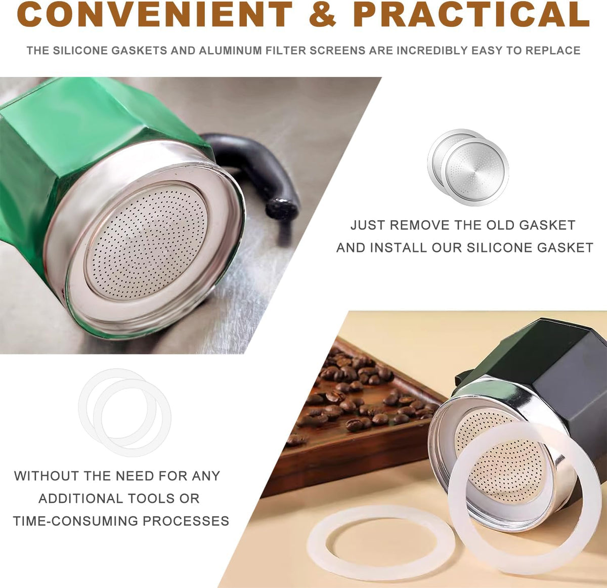 20PCS 6 Cups Replacement Spare Food Grade Silicone Gasket Seal