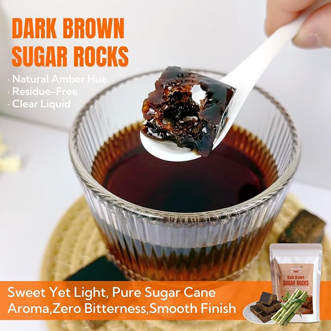 Traditionally Crafted Dark Brown Sugar/Black Sugar,Brown Sugar Cubes (10.58oz/300g) iIndividually Wrapped - All-Natural & Additive-Free,Dissolves Completely for Coffee, Tea & Baking