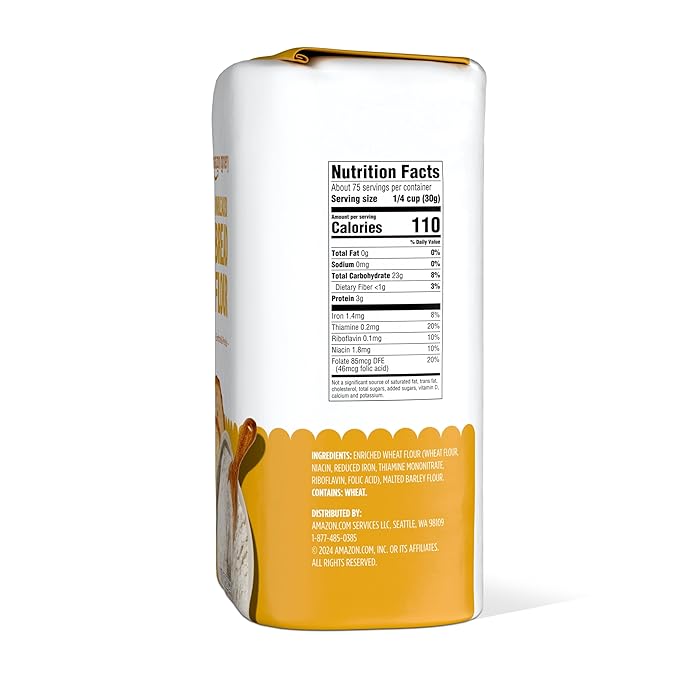 Amazon Grocery, Enriched Bread Flour, Unbleached, 5 Lb (Previously Amazon Fresh, Packaging May Vary)