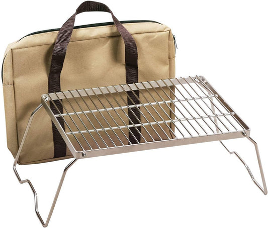 REDCAMP 13.6" Small Folding Campfire Grill, 304 Stainless Steel Firepit Grill Grate, Heavy Duty Portable Camping Grill with