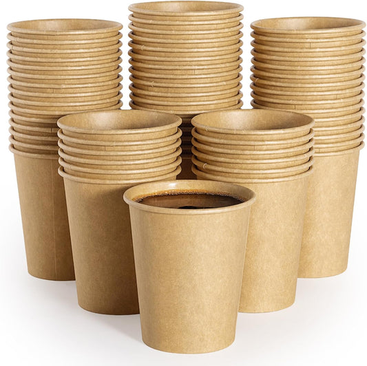 LITOPAK 300 Pack Disposable Coffee Cups 8 oz Paper Cups for Water, Coffee, Juice, and Tea, 8 Ounce Hot Paper Cups for Home,