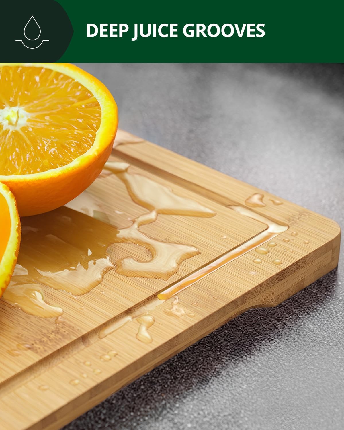 ROYAL CRAFT WOOD Wooden Cutting Boards for Kitchen Meal Prep &amp; Serving - Bamboo Wood Serving Board Set with Deep Juice Groove Side Handles - Charcuterie &amp; Chopping Butcher Block for Meat