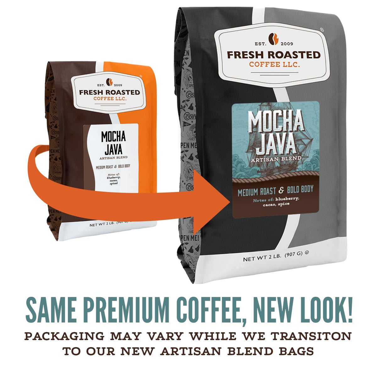 Fresh Roasted Coffee, Mocha Java Drip Ground Coffee, Medium Roast, Kosher, 12 oz