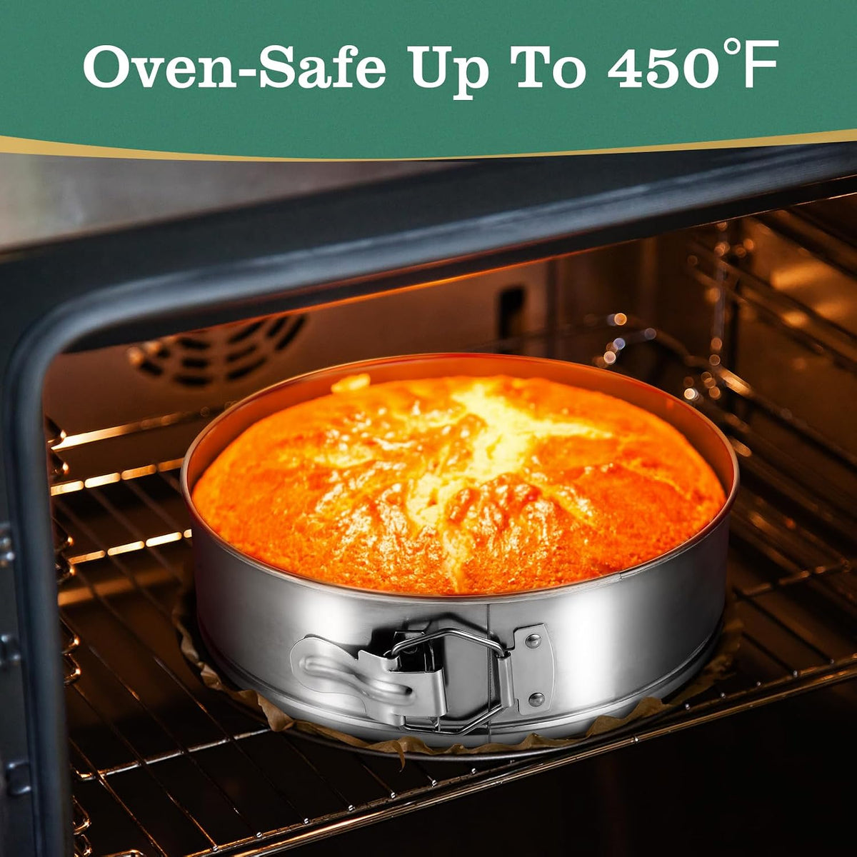 4" 7" 9" 10" Springform Pans Set of 4, Stainless Steel Cheesecake Pan with Removable Bottom, Leakproof &amp; Nonstick Springform Cake Mold for Baking with 50 Pcs Paper Liners