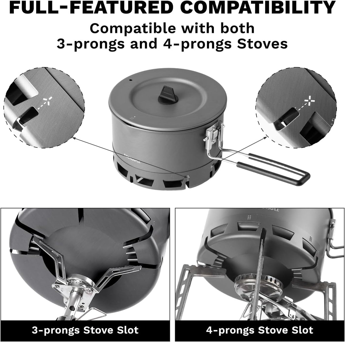 Fire-Maple Petrel Ultralight Camping Pot, Foldable Handle, 800ml