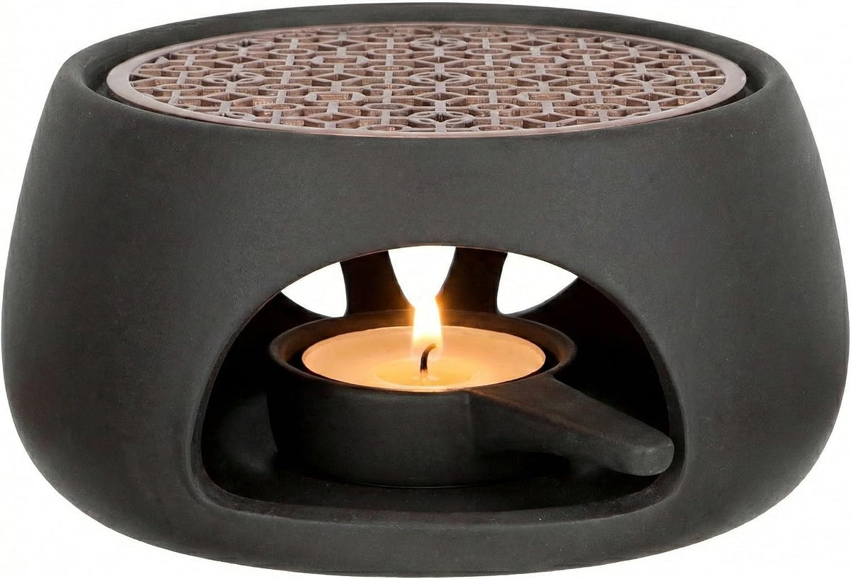 1 Set Teapot Warmer, 4.72 Inch Ceramic Tea Heater, Japanese Style Coffee Milk Heating Stove Home Office Restaurant