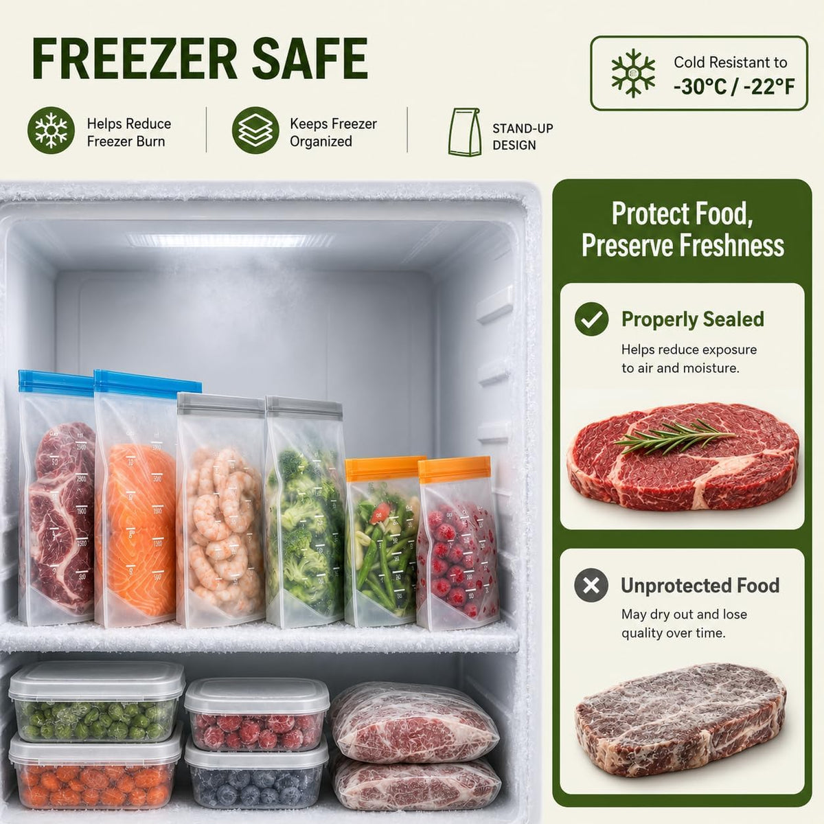 Dishwasher Safe Reusable Storage Bags Stand Up - BPA Free Reusable Sandwich Bags - Leakproof Gallon Freezer Bags, Silicone Food Storage Bags - Multicolor 3 Gallon + 3 Sandwich + 3 Snack Bags