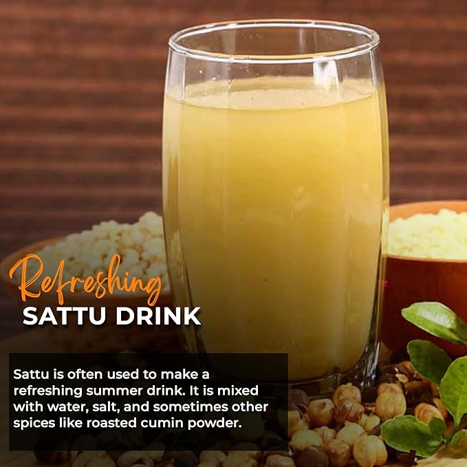 NY SPICE SHOP Sattu Flour - Chana Sattu Powder - Healthy Drink with Roasted Gram Flour - Atta with High Fiber - Sattu Drink Powder Pure & Tasty Refined Fibrous – 3 Pound