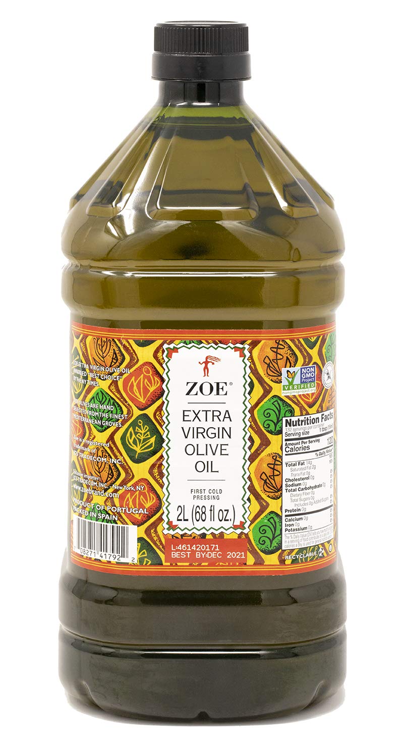 ZOE Extra Virgin Olive Oil 2L (68 fl oz), Freshly Harvested, First Cold-Pressed, High Polyphenol, Hand-Selected Olives from Spain, Fruity Flavor