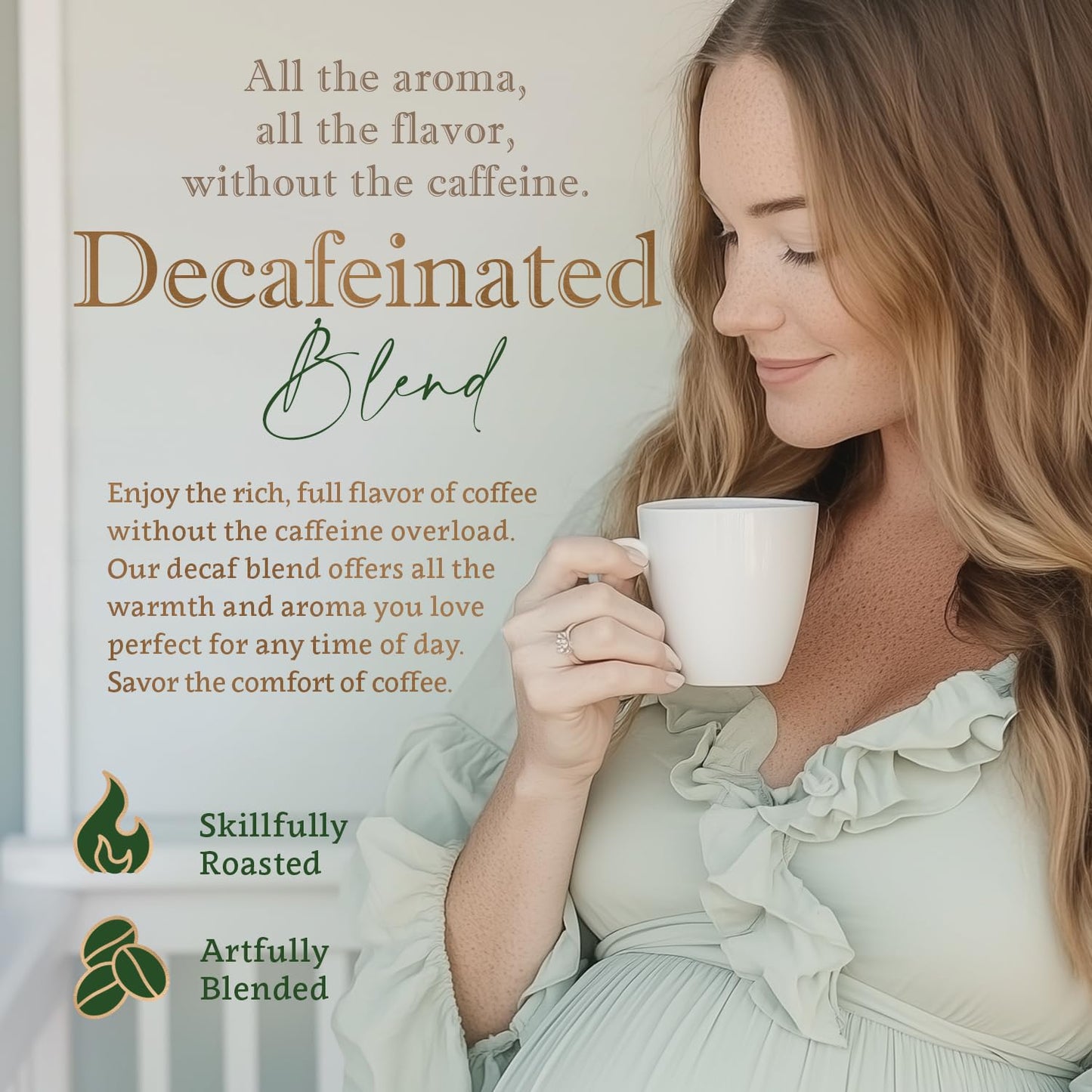 Organic Whole Bean Coffee Medium Roast (16oz) - Decaffeinated | 100% Arabica, Single Origin &amp; Low Acid - USDA Organic and Fair Trade Certified - Mountain Water Processed - Stomach Friendly
