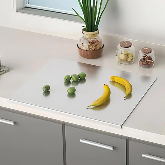 KORVOS Stainless Steel Cutting Board, 15.7" x 11.8" Double-Sided Metal Cutting Board for Kitchen, Chopping Board with