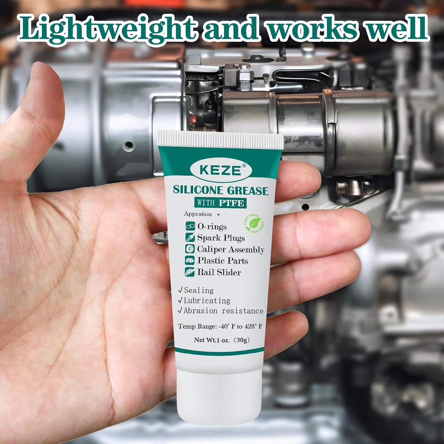 KEZE Silicone Grease Tube PTFE Synthetic Lubricant Sliding Door Grease Automotive Lubrication RV Toilet Seal Lubricant for Plumbing Faucet O Rings Plastic Parts Rubber Seal 1 oz 4-Tube