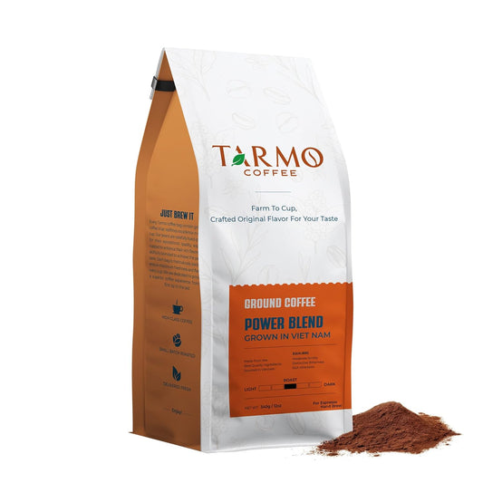 TARMO - POWER BLEND | Low Acid Ground Coffee | Specialty Vietnamese Coffee | Premium Arabica & Robusta Blend, Medium Roast