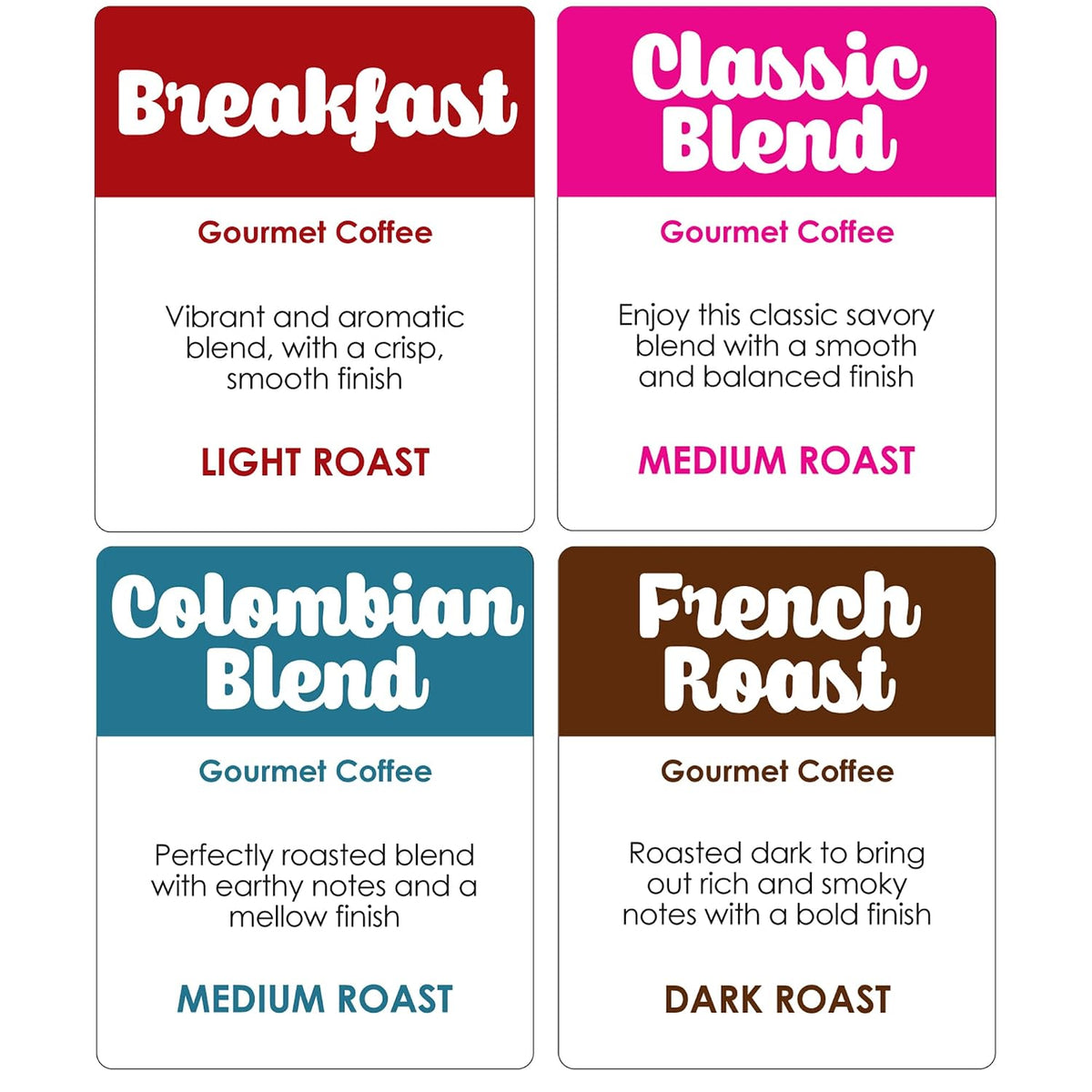 Donut Café K-Cup Coffee Pods, Light Medium and Dark Roast, Variety 80 Count | Variety Pack Includes 20 Breakfast, 20 Colombian, 20 French Roast, and 20 Classic Blend, Compatible with Keurig K Cup Brewers