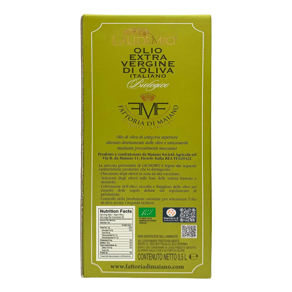 Sanniti Laudemio Extra Virgin Olive Oil Fattoria di Maiano