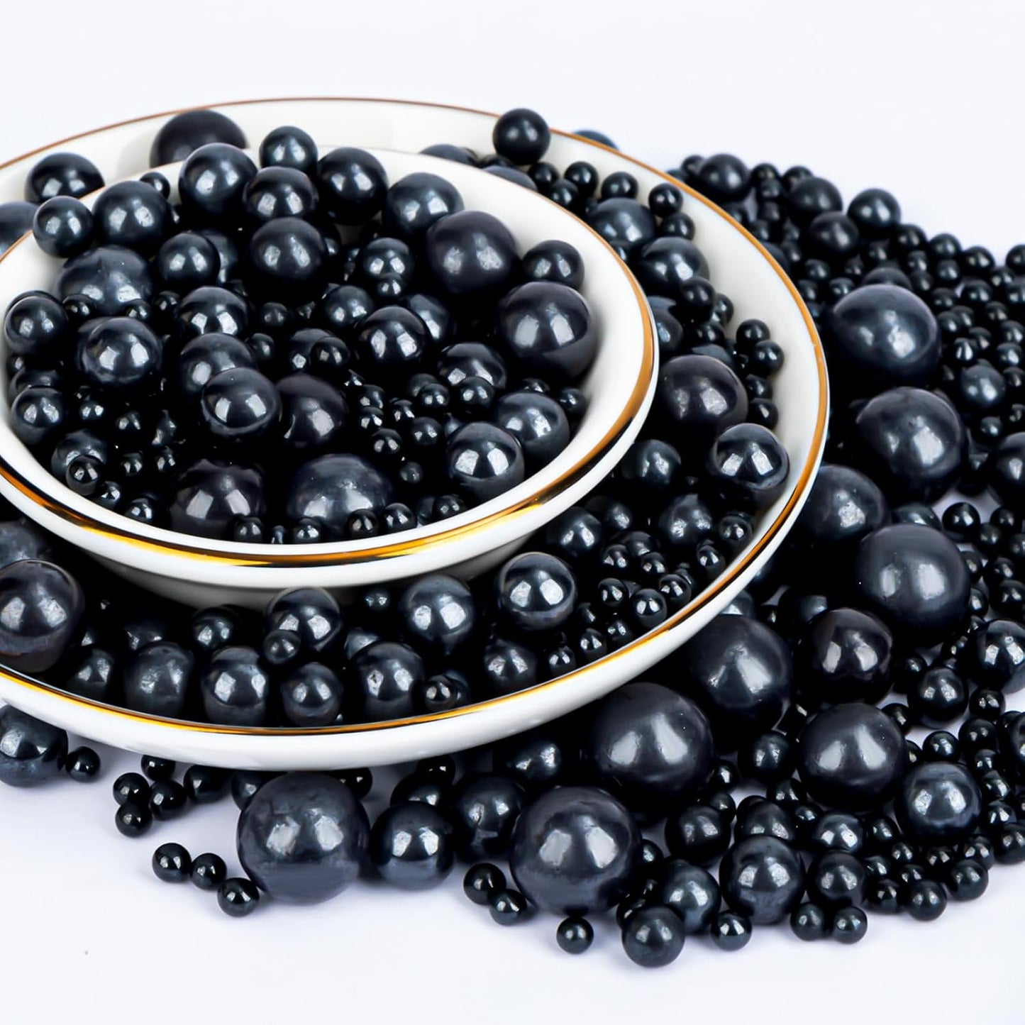 Twisweet Black Sprinkles 130g, Edible Pearl Sprinkles for Cake Decorating | Black sugar pearls, cake decorations &amp; cake toppers for cupcakes, cookies, ice cream, Halloween, birthdays &amp; party desserts